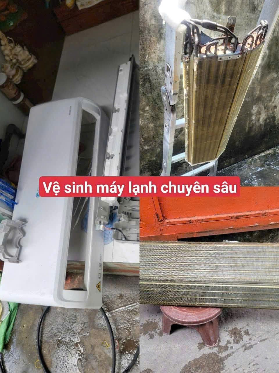 Kỹ thuật viên kiểm tra máy lạnh tại nhà