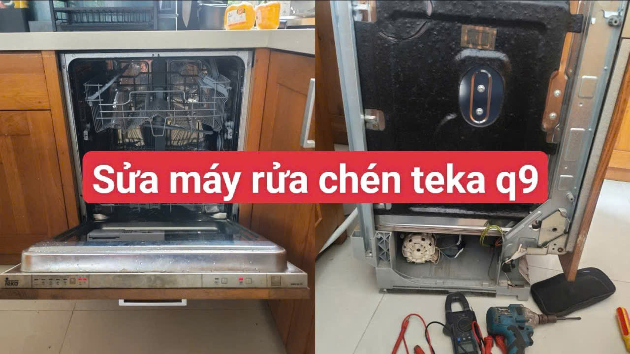 Kiểm tra bơm xả và đường thoát nước máy rửa chén